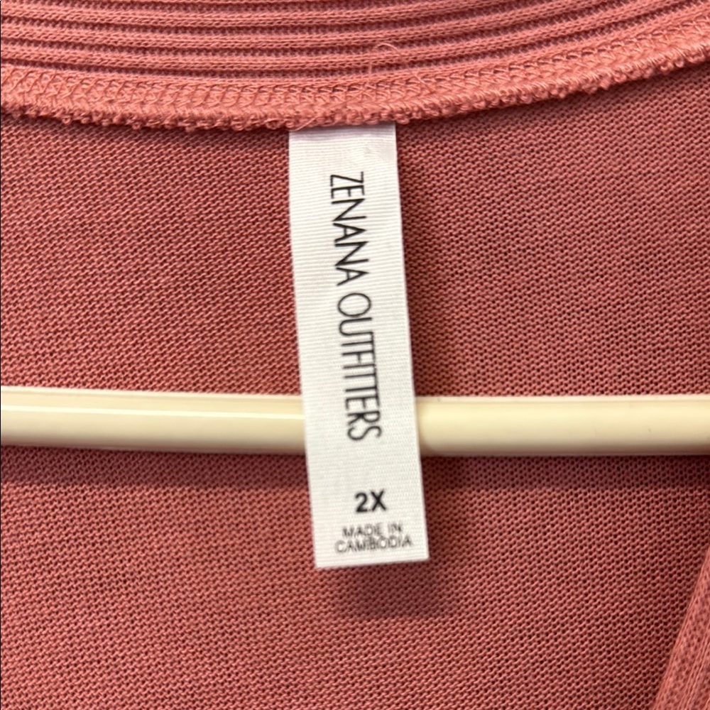 Zenana Outfitters Pink Cardigan Sweater V-Neck Long Sleeve - Picture 4 of 4